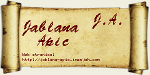 Jablana Apić vizit kartica
